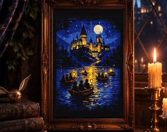Patrón de punto de cruz La llegada de los barcos (PDF) – Homenaje al mago - Bordado de fantasía