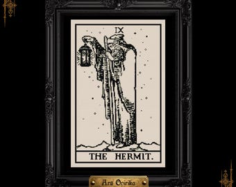 The Hermit Tarot Card - Cross Stitch Pattern (PDF) – One Page Chart