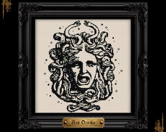 Medusa Cross Stitch Pattern (PDF) – Mythology Embroidery - One Page Chart