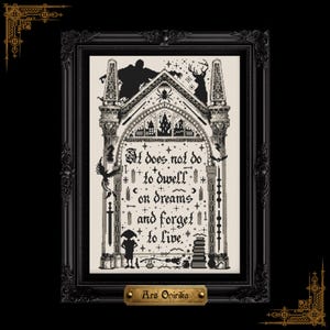 Magic Spiegel Kreuzstichmuster - Dark Academia Magier Stickerei (PDF) - One Page Stickmuster