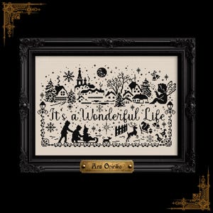 It's a Wonderful Life Cross Stitch Pattern – Snowy Village Christmas Decor (PDF)