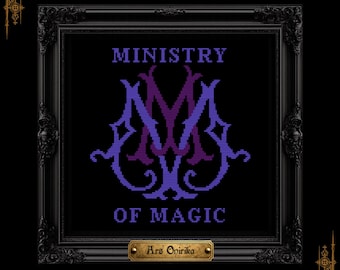 Schema punto croce Ministero della Magia - Ricamo Magic Wizard World (PDF) - Grafico di una pagina