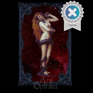 Lilith Cross Stitch Pattern - Dark Goddess Embroidery - Esoteric Witchy Design - Gothic Xstitch PDF - Pattern Keeper Compatible