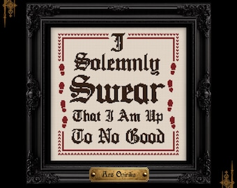 Marauders Map Cross Stitch Pattern (PDF) – Witchy Wizard School - One Page Chart