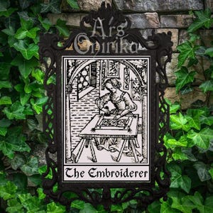 The Embroiderer - Medieval Cross Stitch Pattern (PDF) - Vintage Sampler