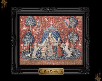 Lady and Unicorn Cross Stitch Pattern - Medieval Tapestry Art (PDF) - One Page Chart
