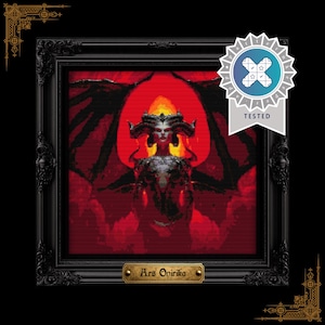 Lilith Gamer Cross Stitch Pattern (PDF) - Diablo Videogame - One Page Chart image 6