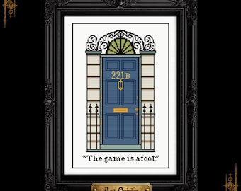 221B Baker Street - Sherlock Holmes - Cross Stitch Pattern (PDF) - One Page Chart