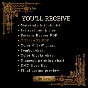 Lilith Gamer Cross Stitch Pattern (PDF) - Diablo Videogame - One Page Chart image 3