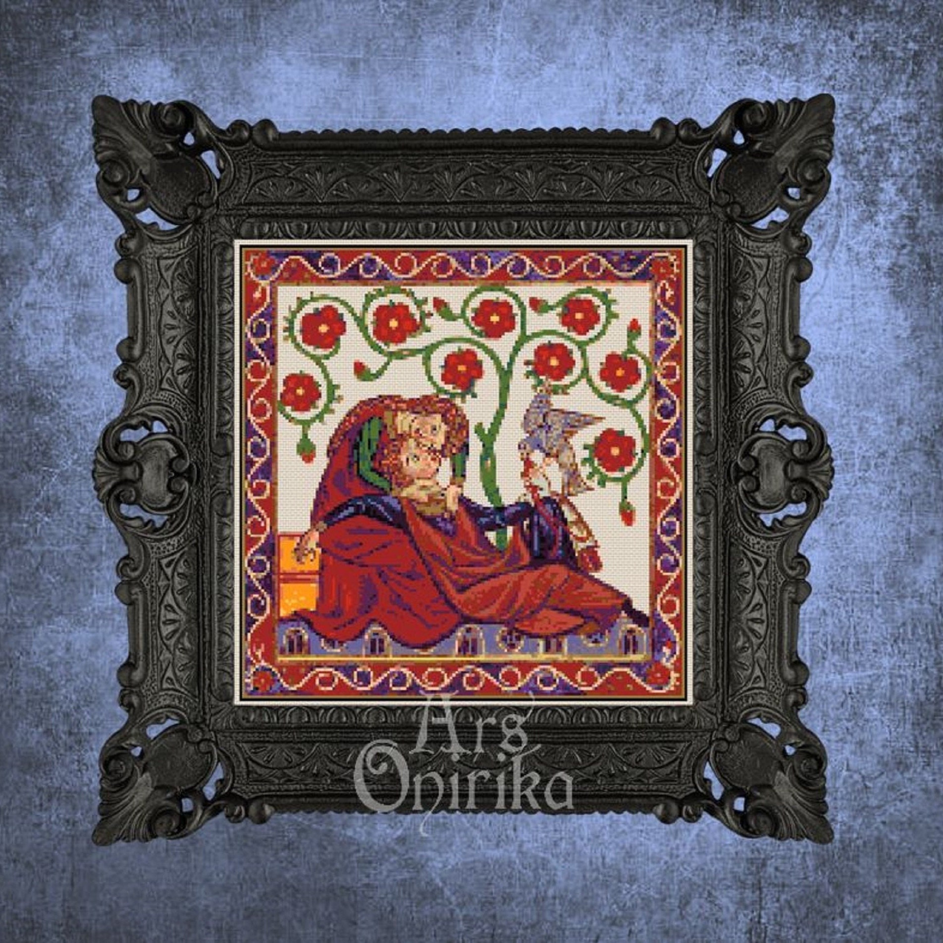 Medieval Codex Medieval Illuminated Manuscript Cross - Etsy