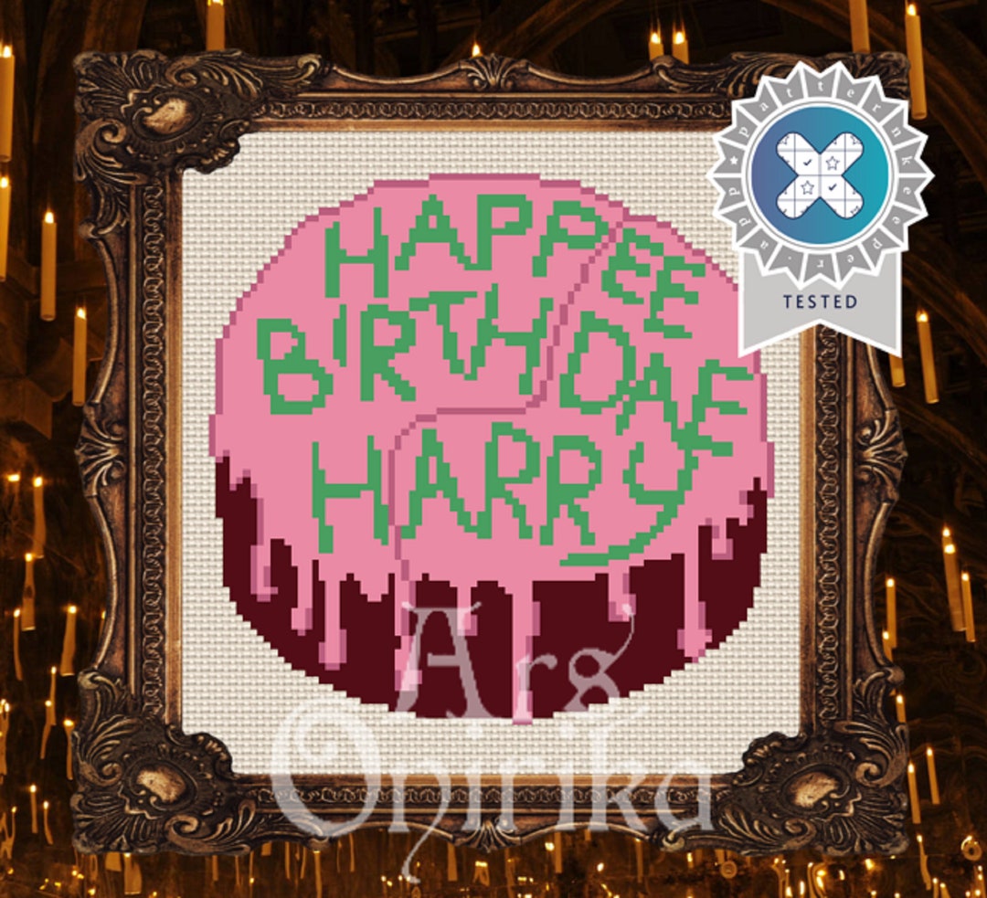 Happee Birthdae Cake Cross Stitch Pattern – Magic Birthday Cake PDF ...