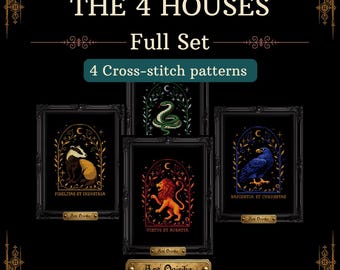 Colección Cuatro Casas Punto de Cruz (PDF) - PAQUETE de 4 - Incluye gráfico de una página