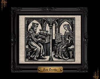 Medieval Kings Cross Stitch Pattern (PDF) – Historical Blackwork Chart