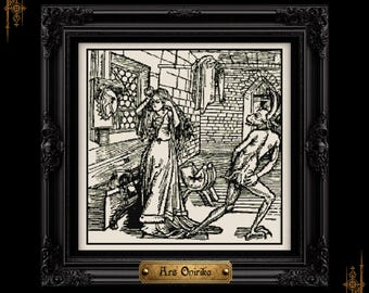 The Devil's Joke Cross Stitch Pattern (PDF) – Medieval One Page Chart