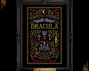 Patrón de punto de cruz de Drácula (PDF) – Patrón literario de Bram Stoker - Gráfico de una página