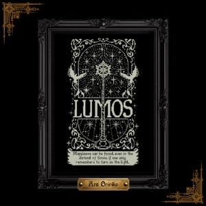 Patrón de punto de cruz Lumos - Bordado de hechizos mágicos (PDF) - Gráfico de una página