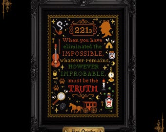 Sherlock Holmes - Cross Stitch Pattern (PDF) - One Page Chart