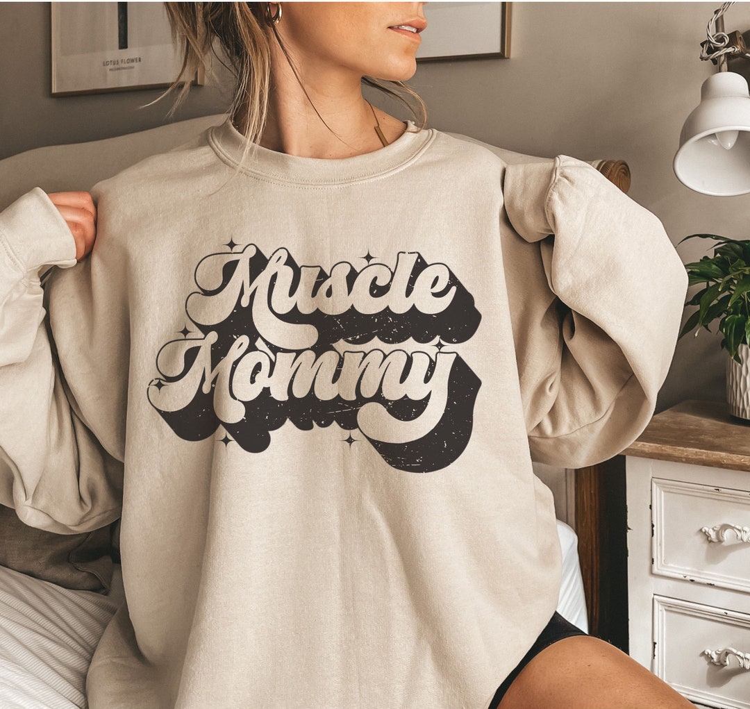 Retro Muscle Mommy Gym Sweatshirt Oversized Fitness Shirt for - Etsy