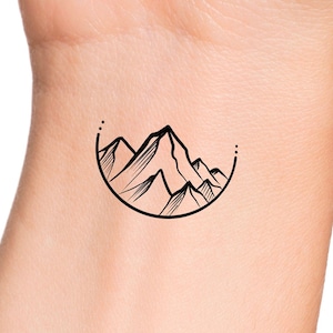Mountain Circle Temporary Tattoo