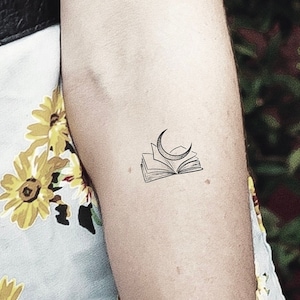 Book Moon Temporary Tattoo