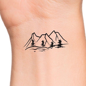 Mountain Pine Trees Temporary Tattoo