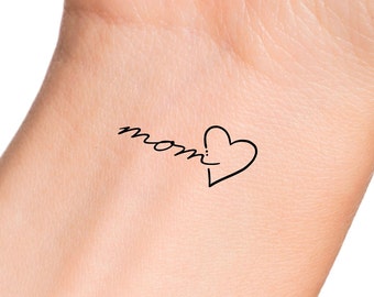 Mom Heart Temporary Tattoo