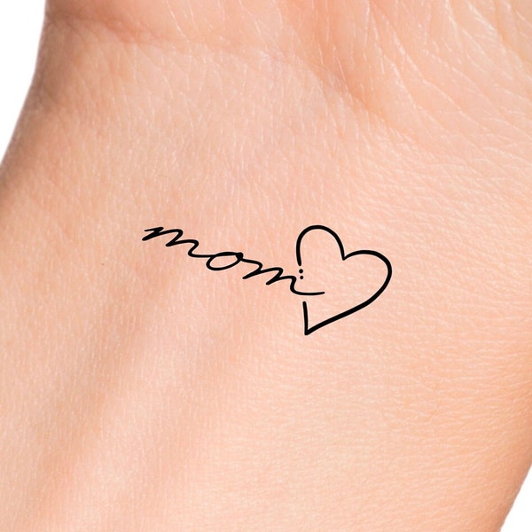 Mom Heart Temporary Tattoo