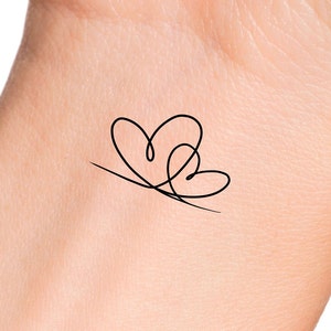 2 Hearts Temporary Tattoo