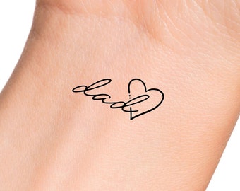 Dad Heart Temporary Tattoo