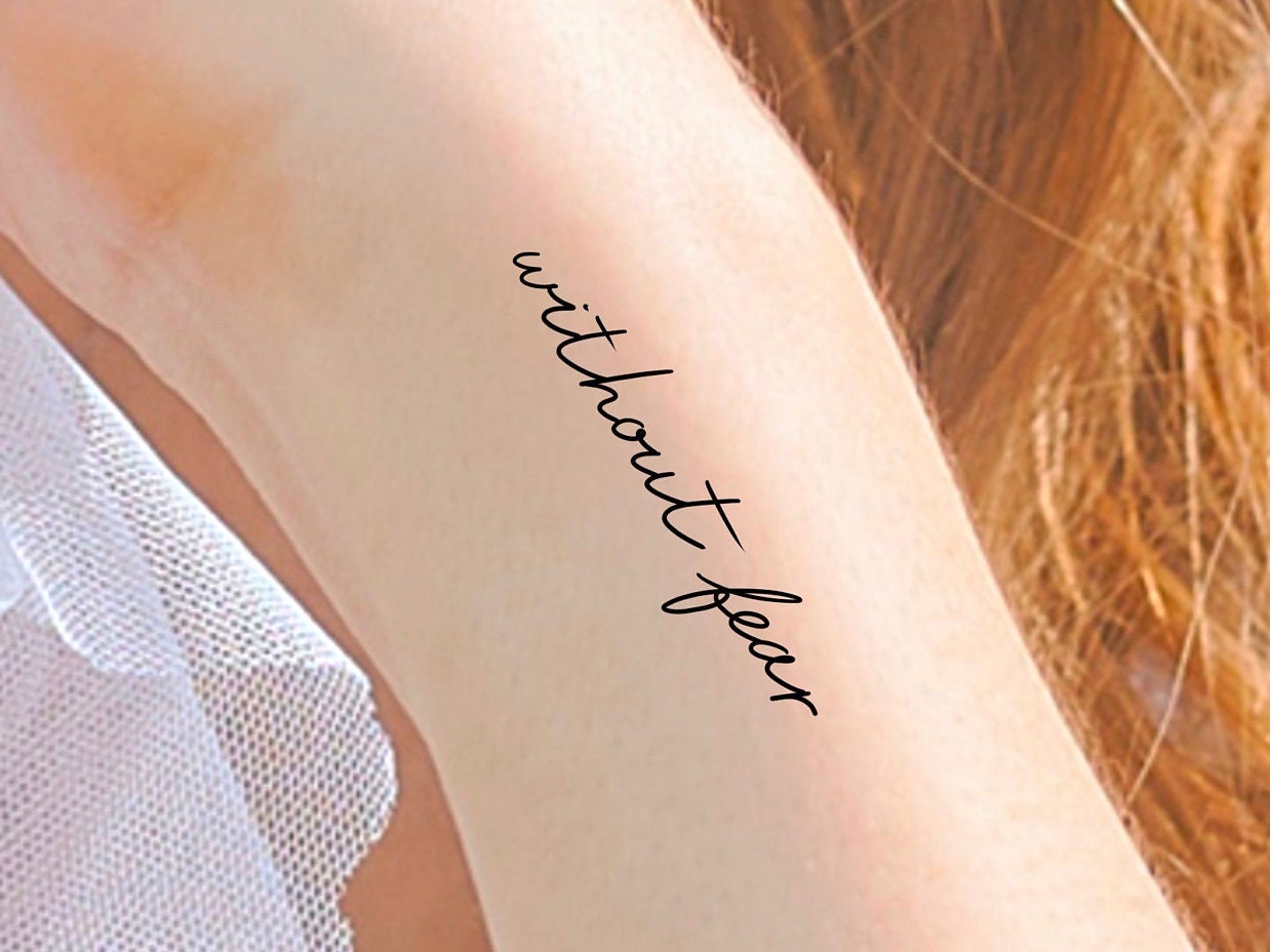 Without Fear Temporary Tattoo - Etsy Australia Without Fear Temporary Tattoo - Etsy Australia