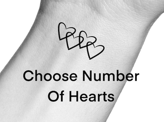 Interlocking Hearts Temporary Tattoo Etsy Ireland