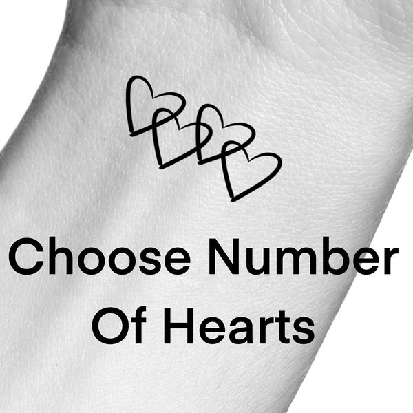 Interlocking Hearts Temporary Tattoo