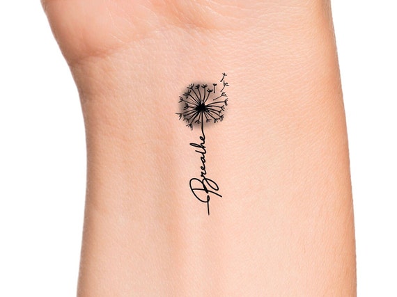 Breathe Dandelion Temporary Tattoo - Etsy