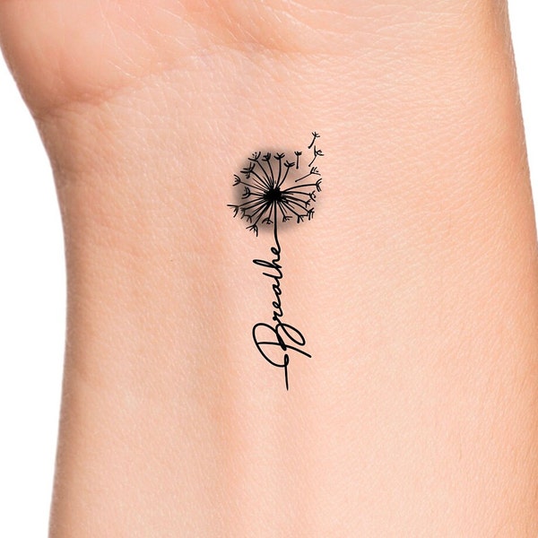 Breathe Dandelion Temporary Tattoo