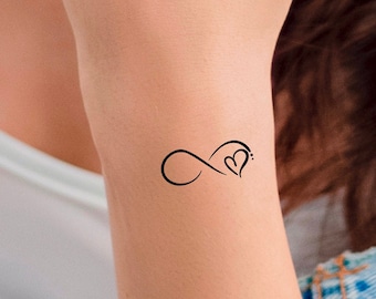 Infinity Heart Temporary Tattoo / cute wrist tattoo