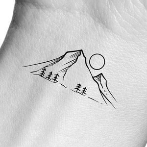 Mountain Trees Temporary Tattoo