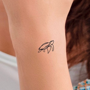 Turtle Line Temporary Tattoo