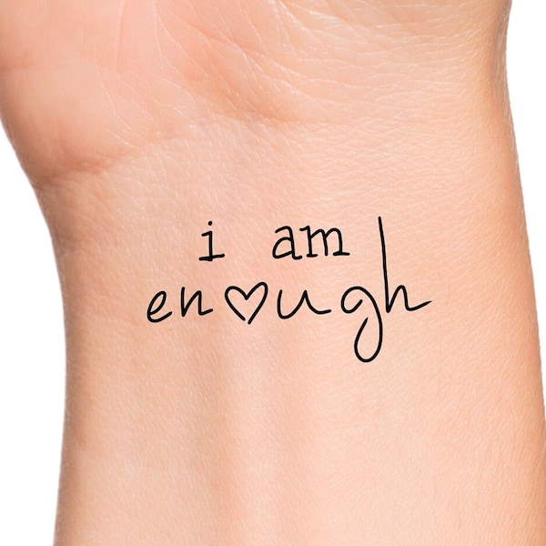 I am enough heart Temporary Tattoo