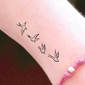 4 Birds Temporary Tattoo