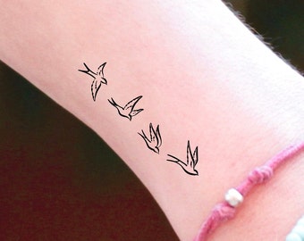 4 Birds Temporary Tattoo