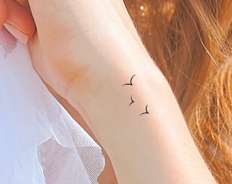 3 Minimalist Tiny Birds Temporary Tattoo