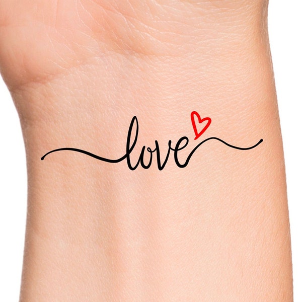 Red Heart Tattoo Etsy