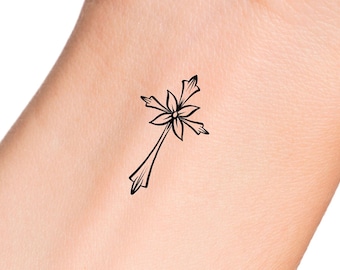 Little Cross Temporary Tattoo / religious tattoo