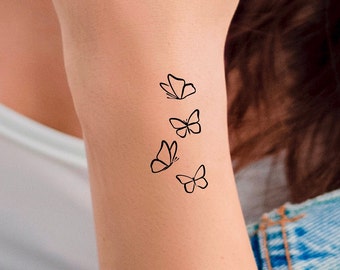 Family 4 Butterflies Temporary Tattoo