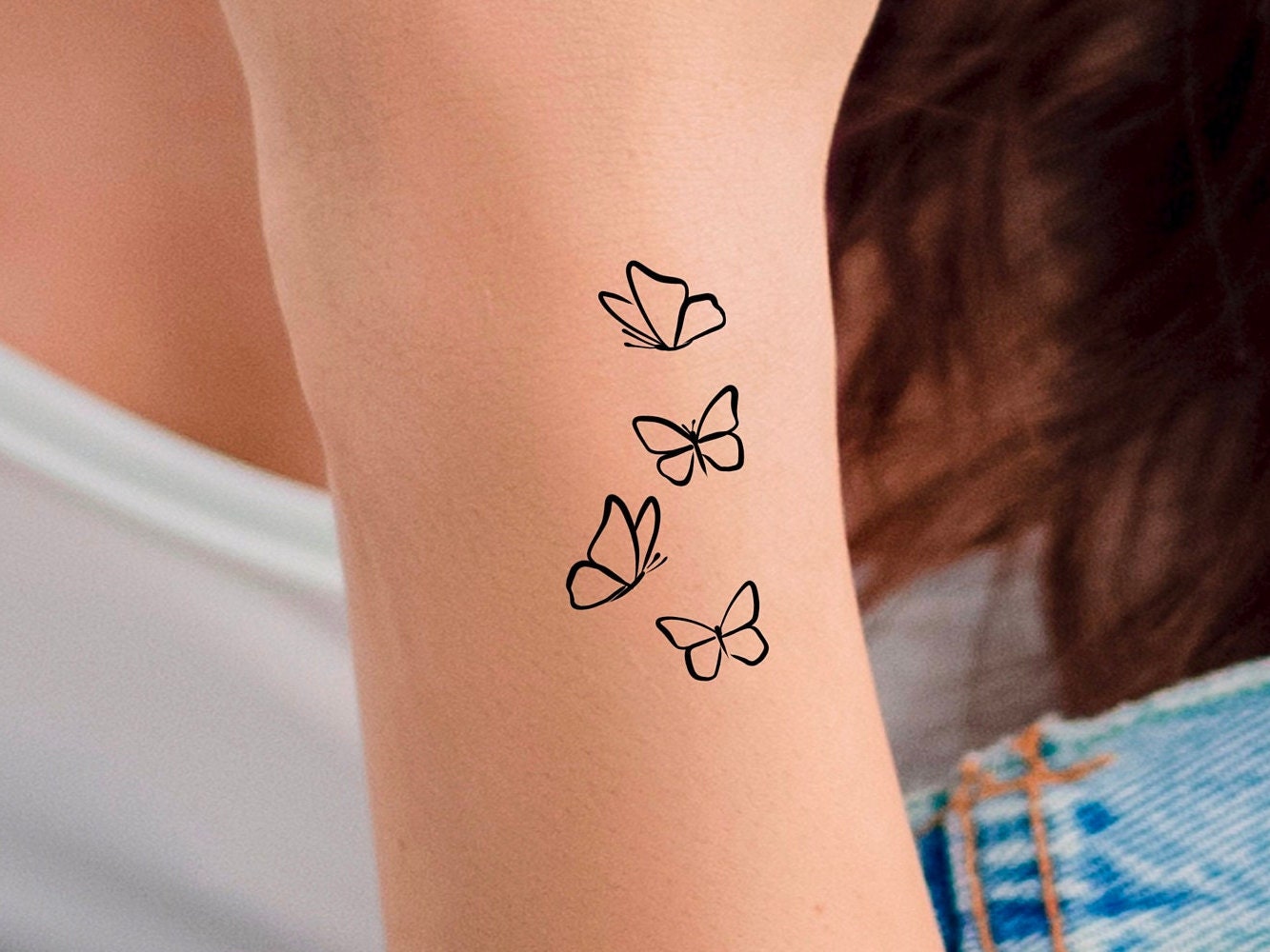 Tatuaje Temporal Familia 4 Mariposas - Etsy México