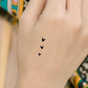 3 Little Hearts Temporary Tattoo