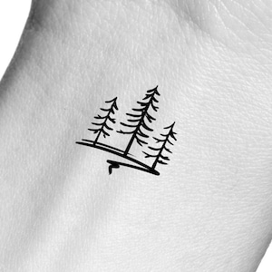 Minimalist Pine Trees Temporary Tattoo