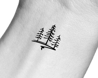 Minimalist Pine Trees Temporary Tattoo