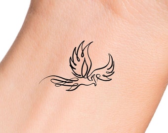 Phoenix Line Temporary Tattoo