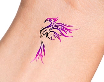 Phoenix Temporary Tattoo / purple Phoenix tattoo